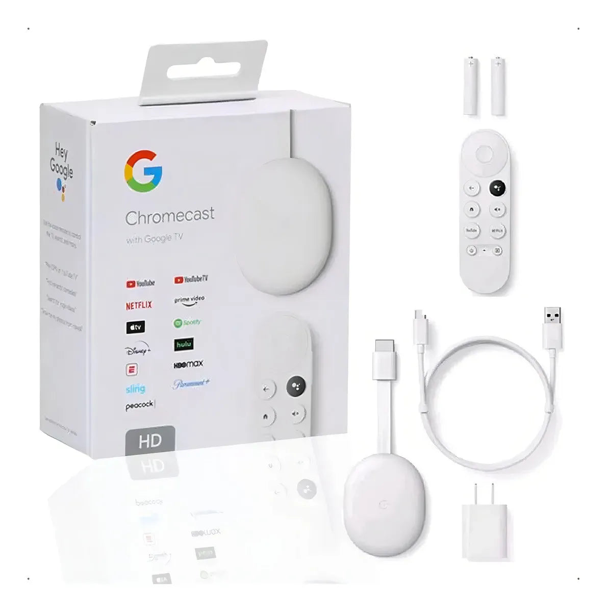 Google Chromecast 4ª geração de voz HD 8GB branco com 1.5GB