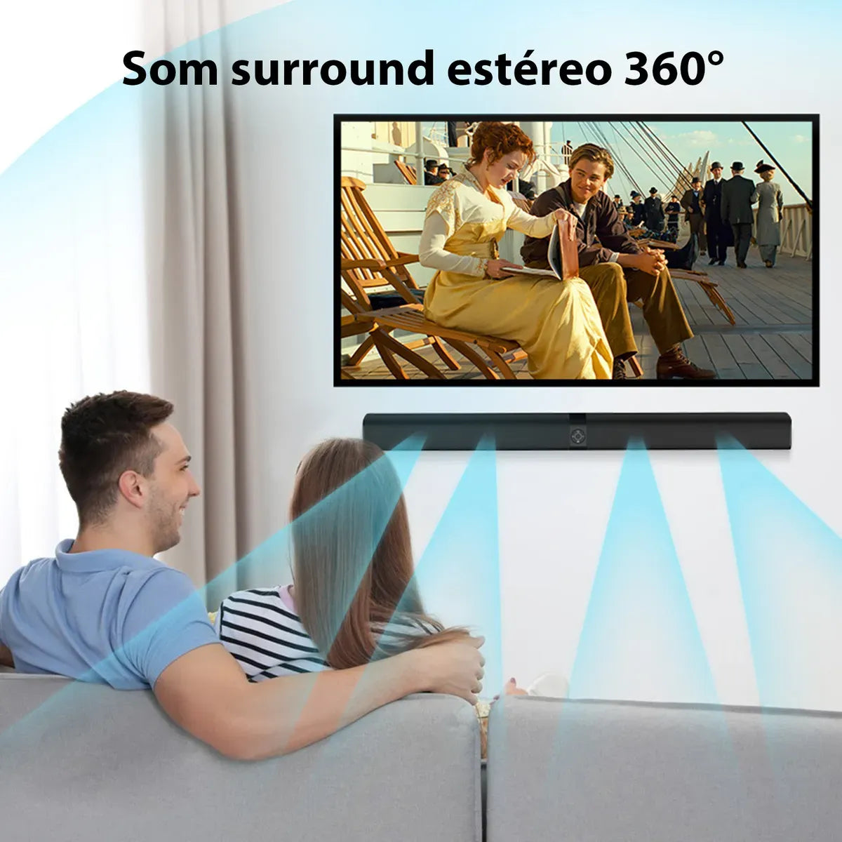 Sound Bar Assistrust KY-8000 60W Bluetooth 5.0 HDMI AUX Con Controle Remoto
