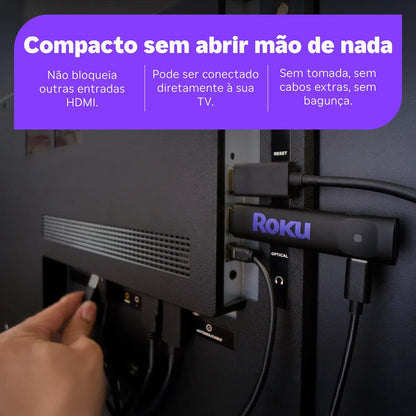 Roku Streaming Stick TVBox Aparelho Transforma TV em Smart