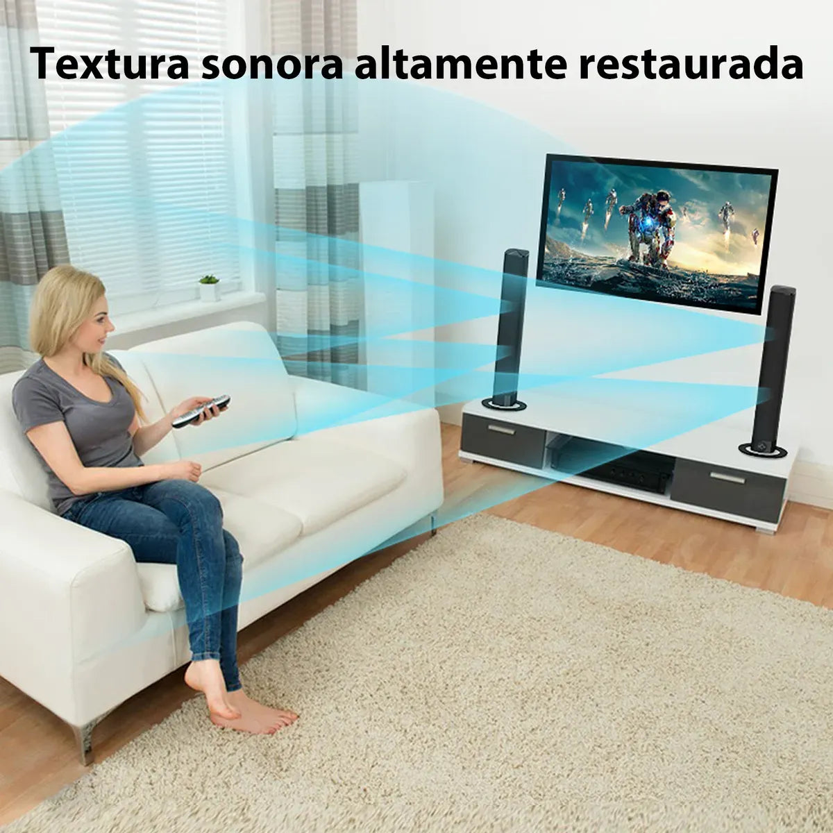 Sound Bar Assistrust KY-8000 60W Bluetooth 5.0 HDMI AUX Con Controle Remoto