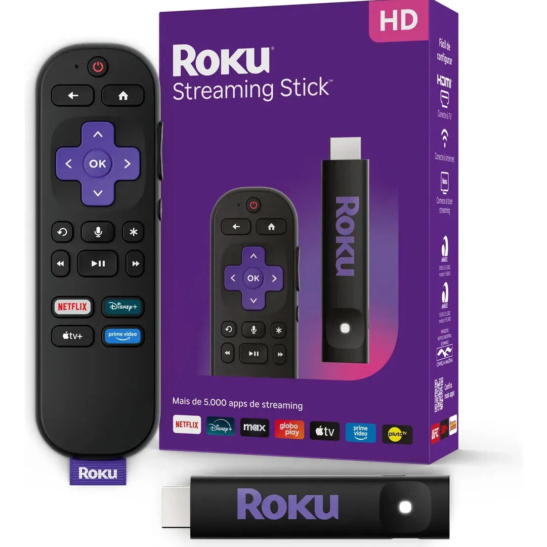 Roku Streaming Stick TVBox Aparelho Transforma TV em Smart